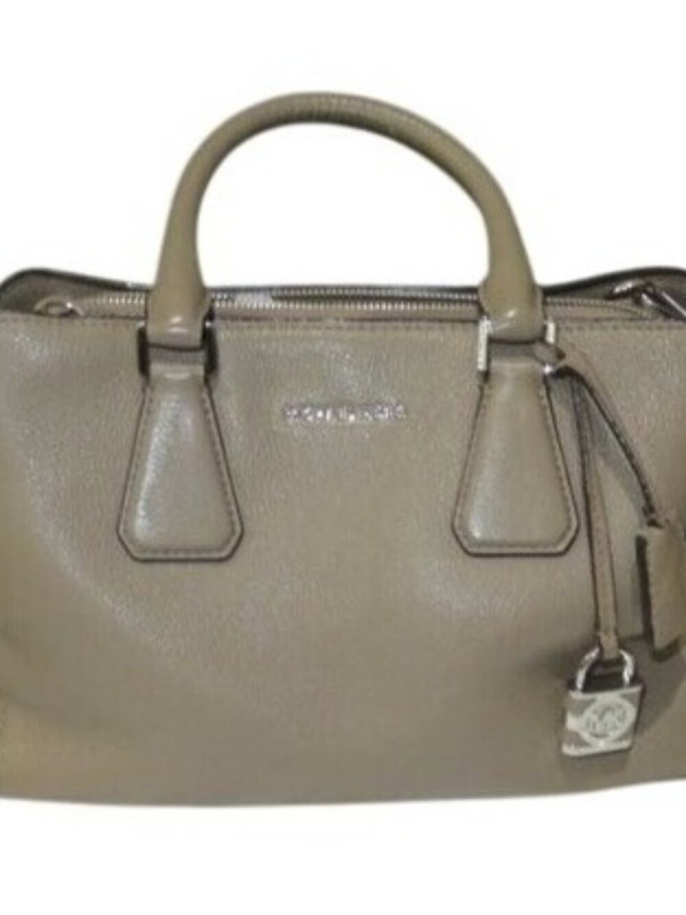Michael Kors Tan Pebbled Leather Tote Crossbody Handbag Satchel with lock